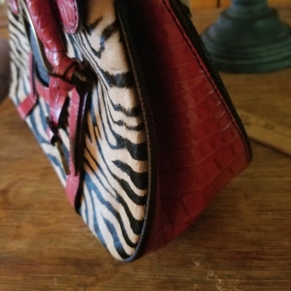 BRAHMIN ltd ed BURCHELLI COLLECTION calf RED CROC - Picture 6 of 15